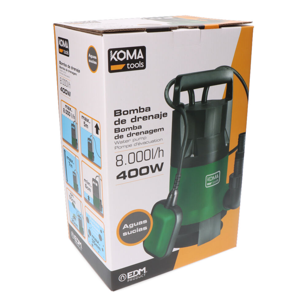 Bomba para extração de água suja 400W 17X33cm Koma Tools - Image 4