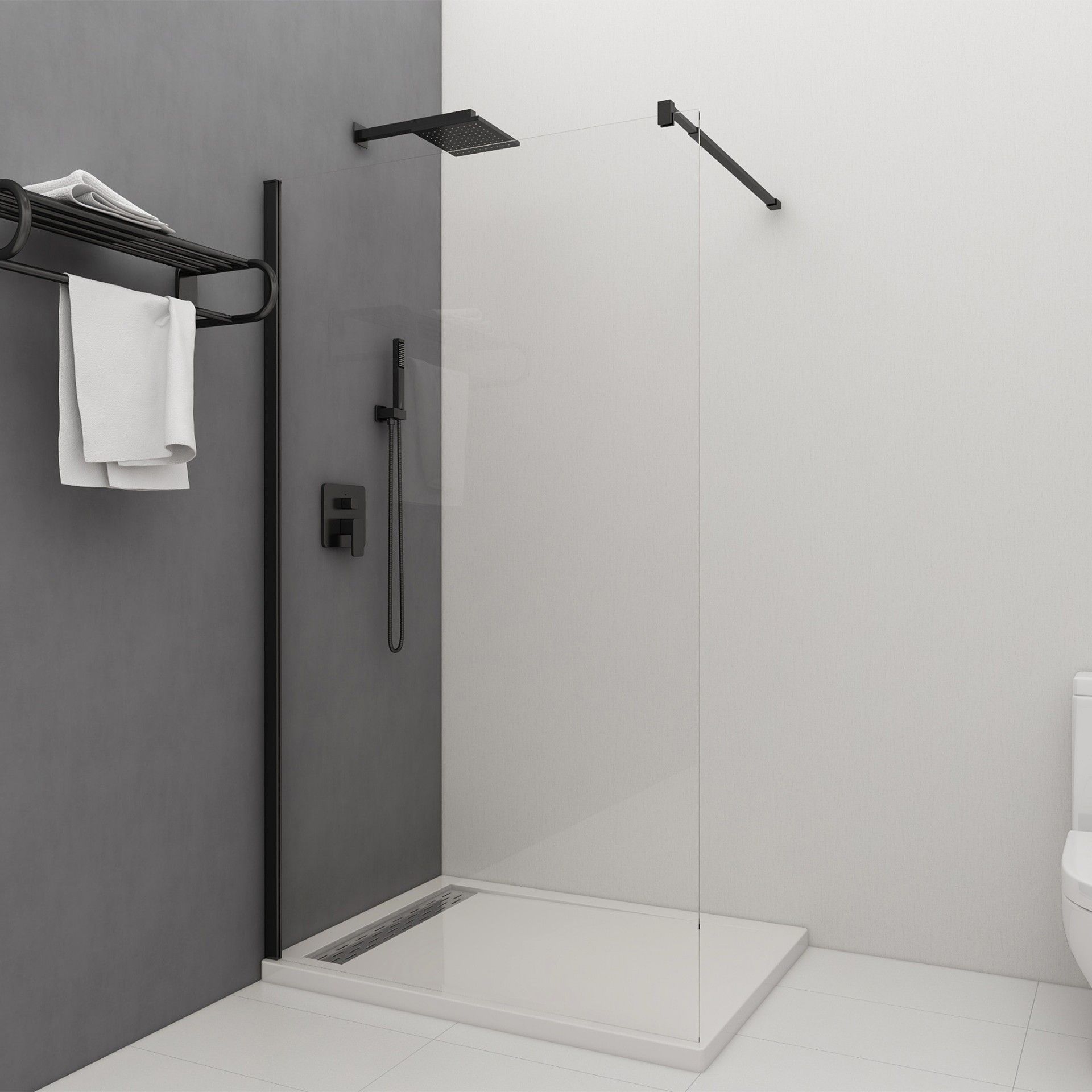 Painel de duche vidro fixo Trend Tubo Quadrado