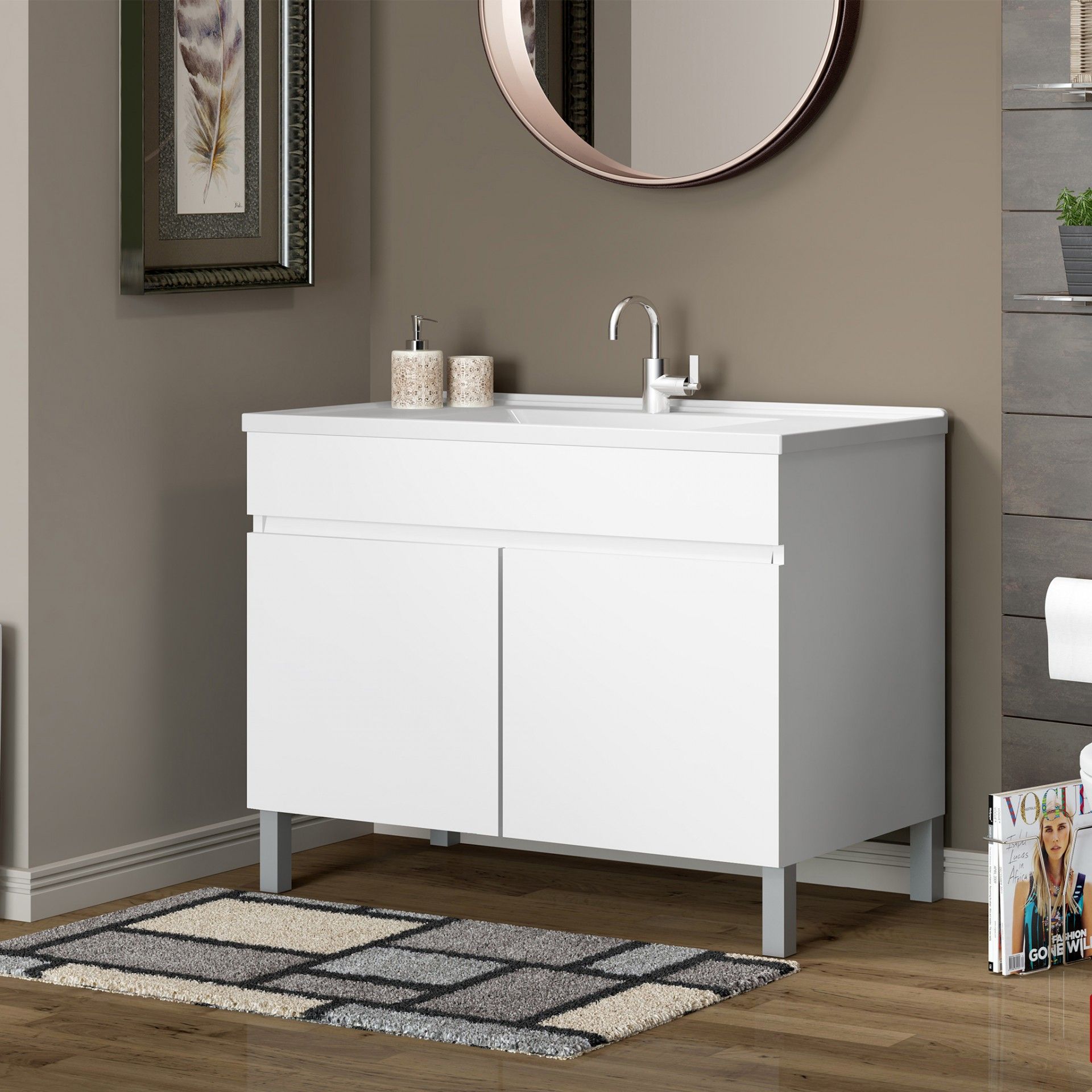 Móvel para casa de banho Basic 2 portas - movel + lavatório - Image 3