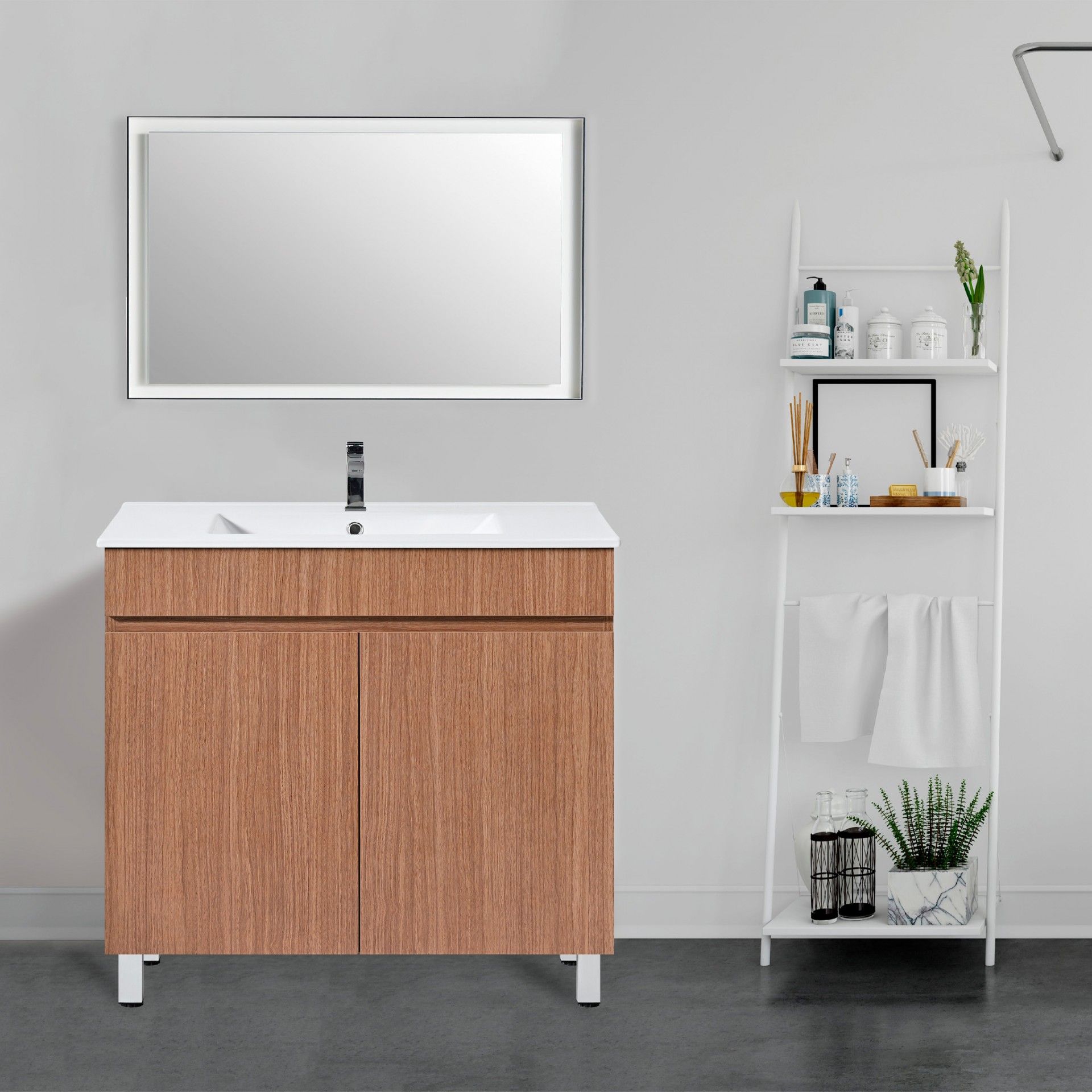 Móvel para casa de banho Key basic 2 portas 80cm - movel + lavatório - Image 3