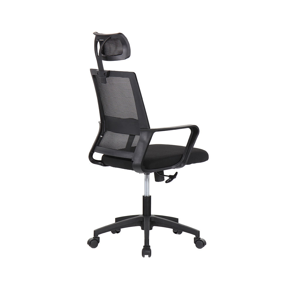 Cadeira de escritório ergonômica preta com encosto em malha de nylon - Image 5