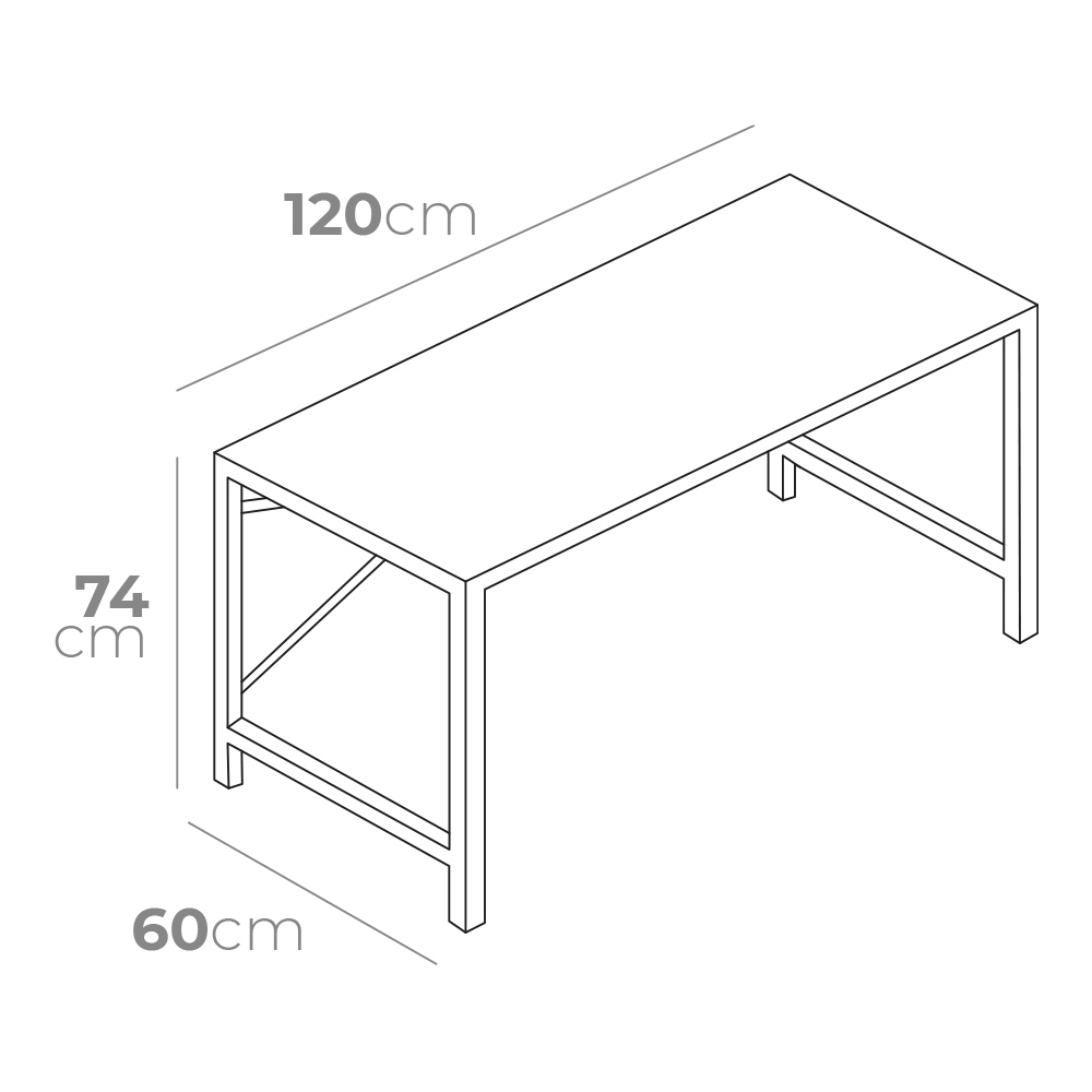 Secretaria de Madeira EDM 120x60x74 cm - Image 3