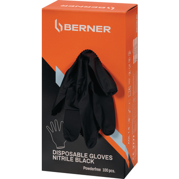 Luvas de nitrilo descartáveis pretas T-L CX100
