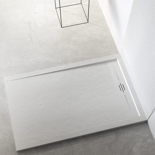 Base de duche SMC Porto c/ válvula, 120x80x2,5cm, cor branca