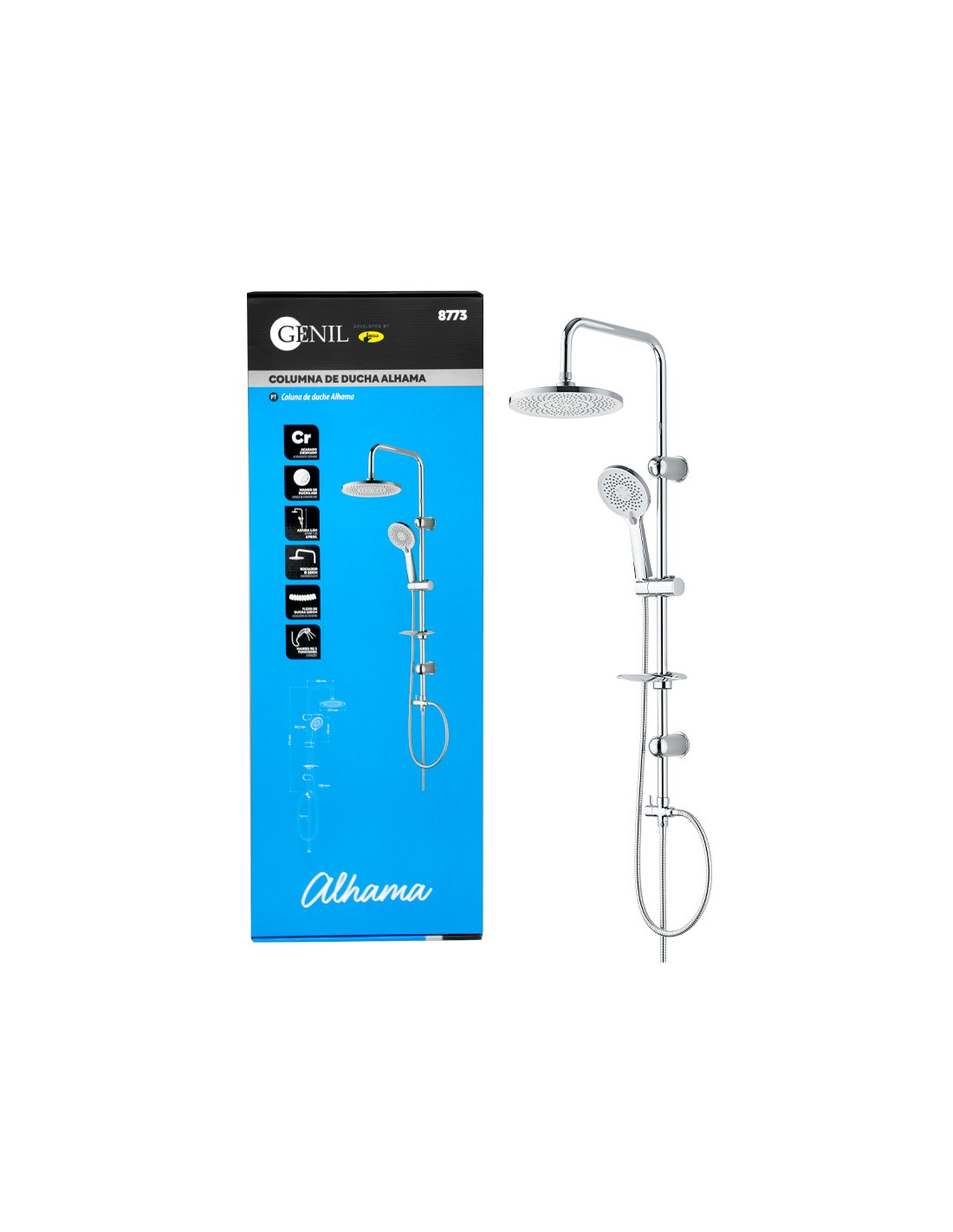 Coluna de duche cromada modelo Alhama - 008773 - Image 2