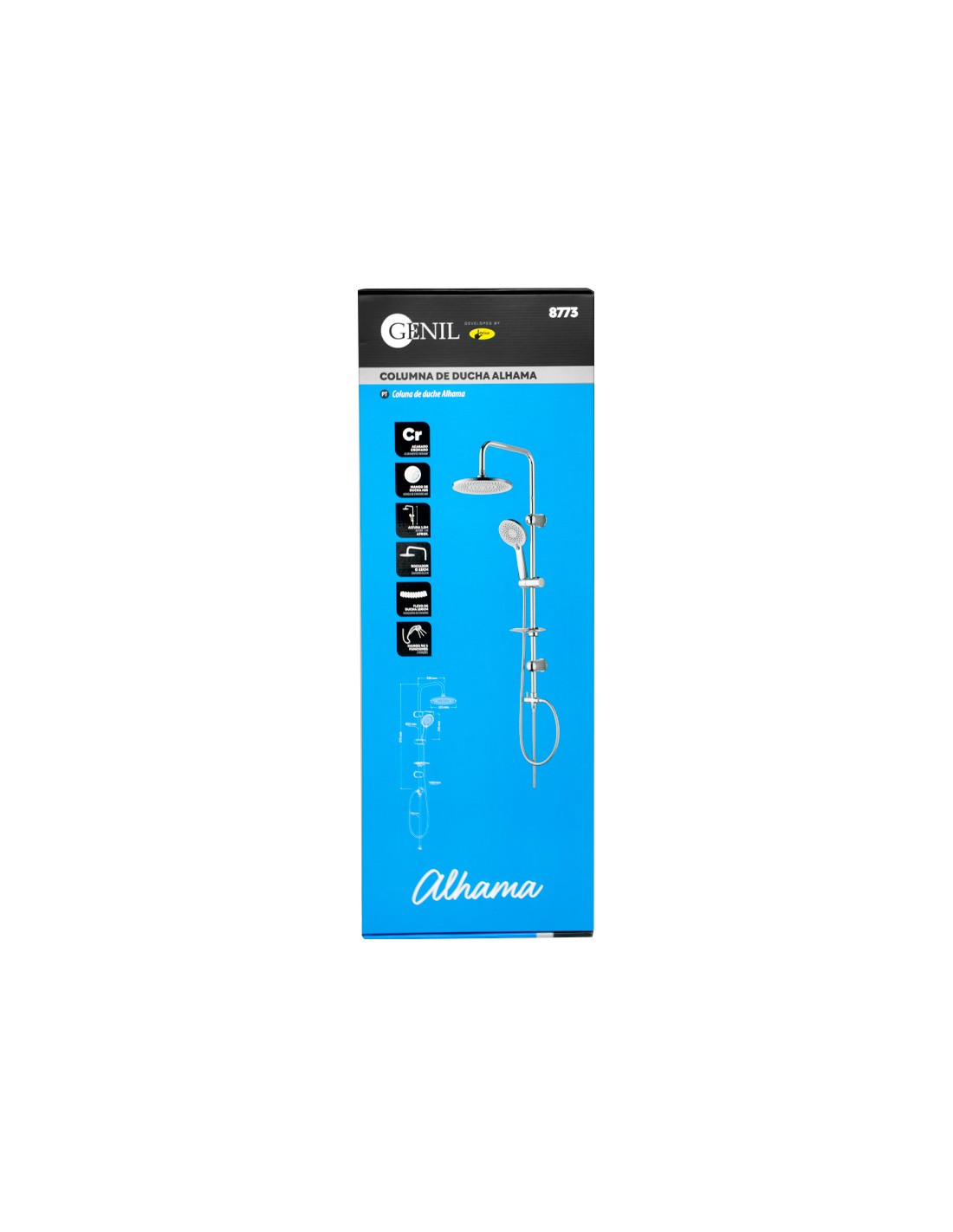 Coluna de duche cromada modelo Alhama - 008773 - Image 3