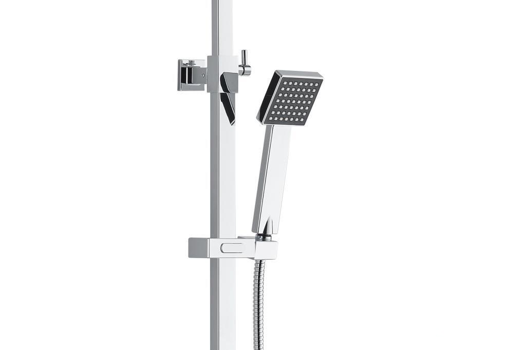Coluna de duche com monocomando, cabeça quadrada, cromada - Image 2