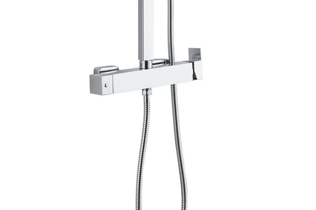 Coluna de duche com monocomando, cabeça quadrada, cromada - Image 3