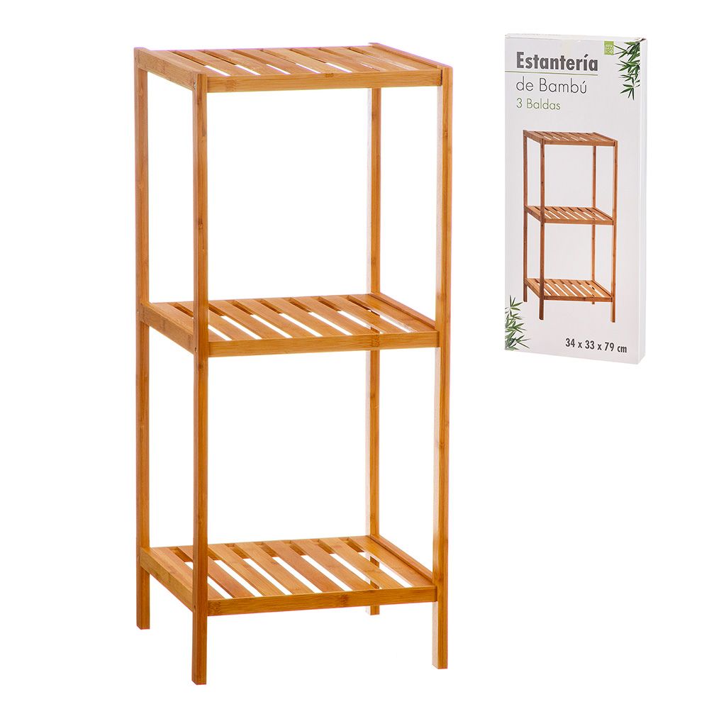 Estante de bambu de 3 prateleiras caison