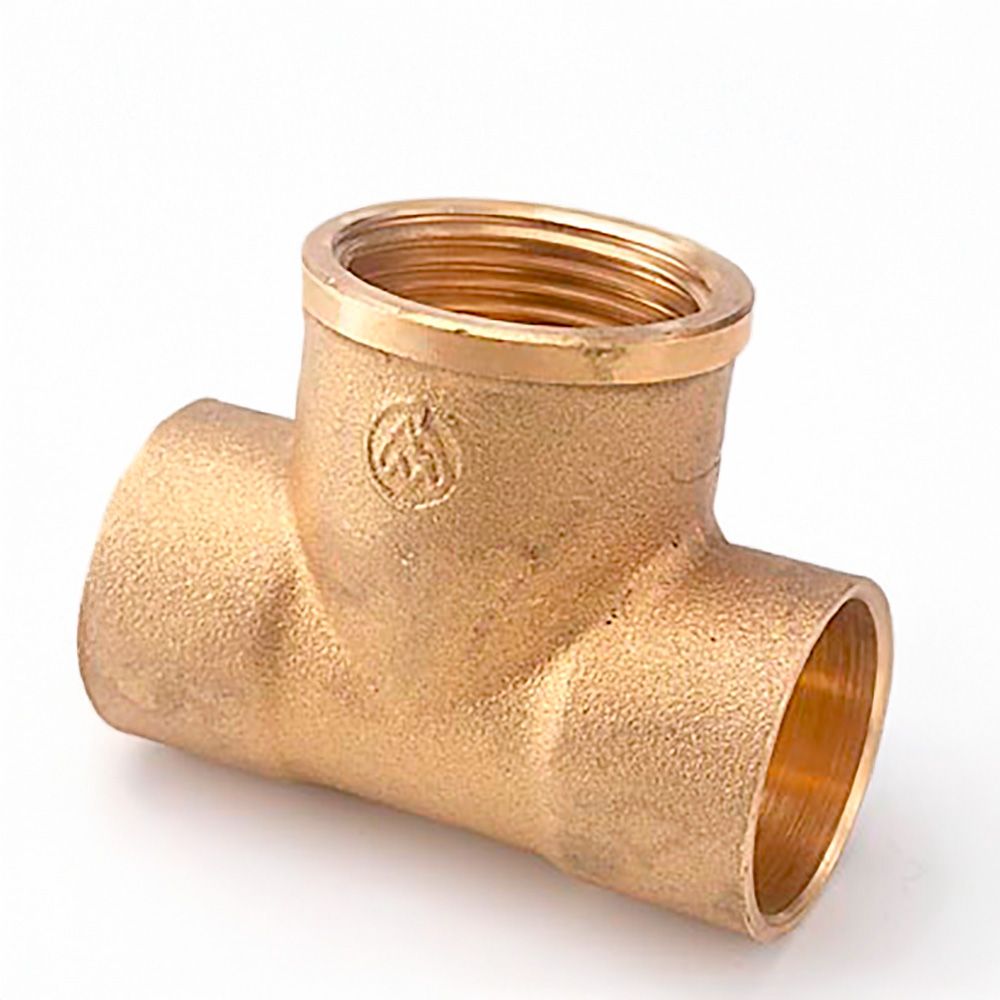 Tê fêmea 130 1/2" x 15 mm latão