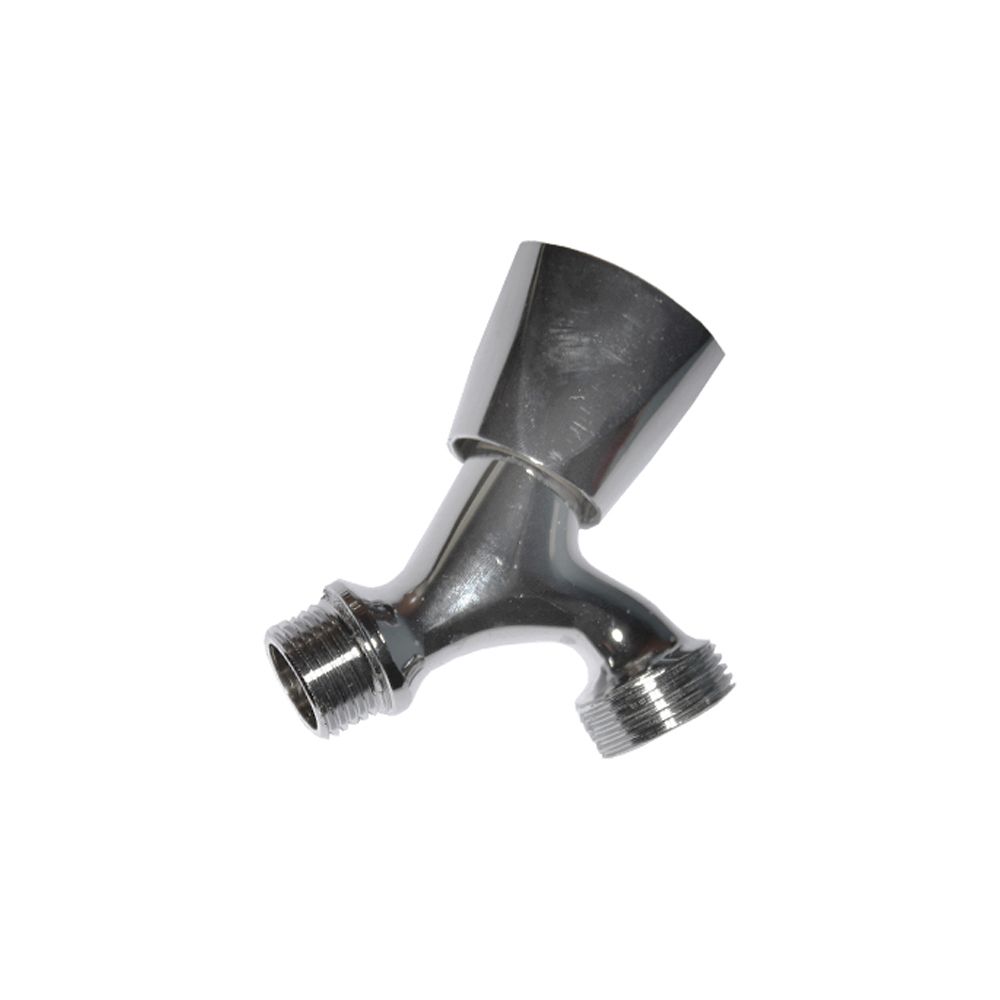 Torneira de máquina de lavar roupa simples 1 saida v/ metal cromada 1/2" - 3/4" (embalado)