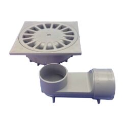 Sifão PVC dreno 360º T-88 VH, 250 x 250 x 70,5 mm / Ø110 - 90 mm