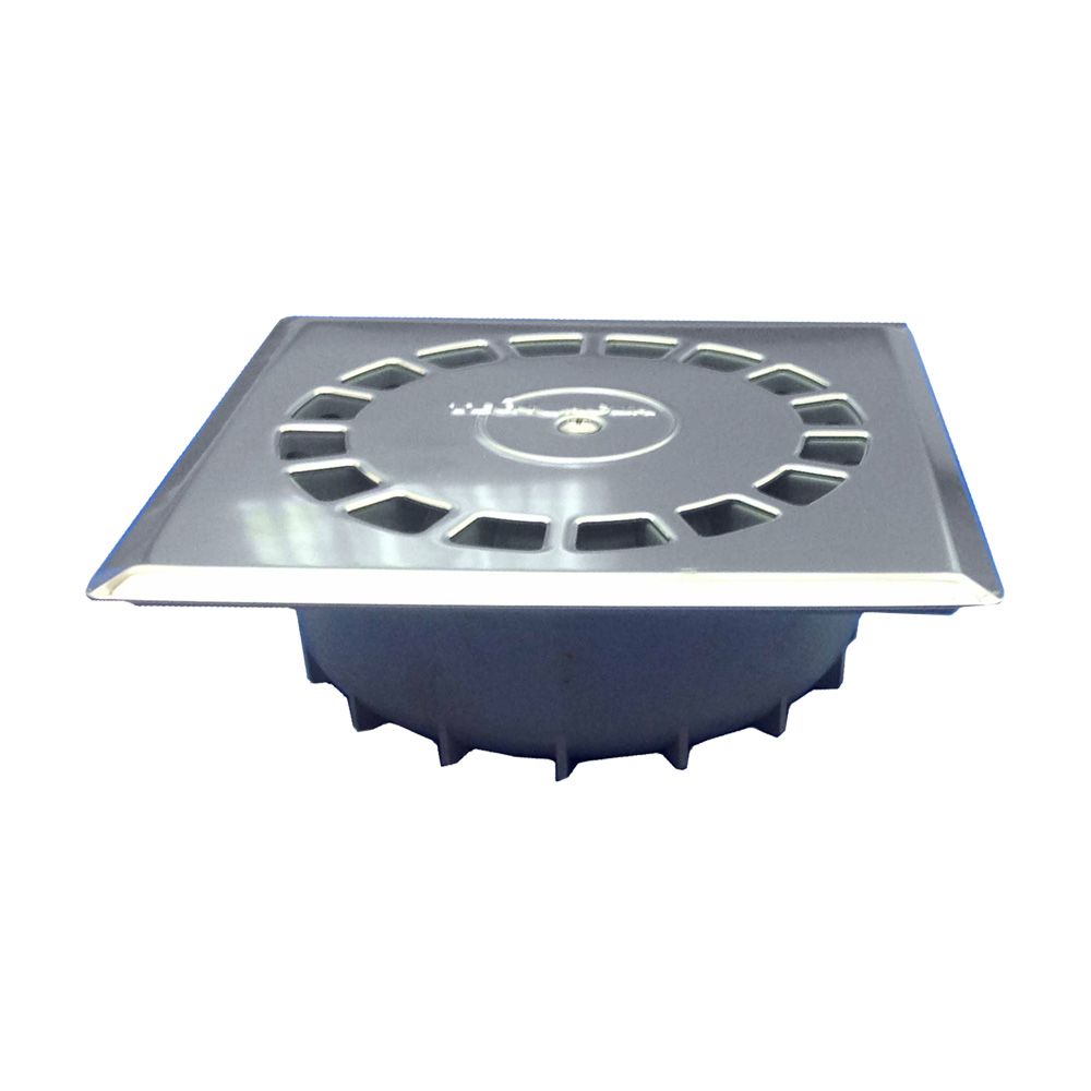 Sifão vertical standard aço inoxidável PVC dreno T-88 i 20 x 20 cm / Ø110 - 90 mm. 216 x 216 x 70 mm
