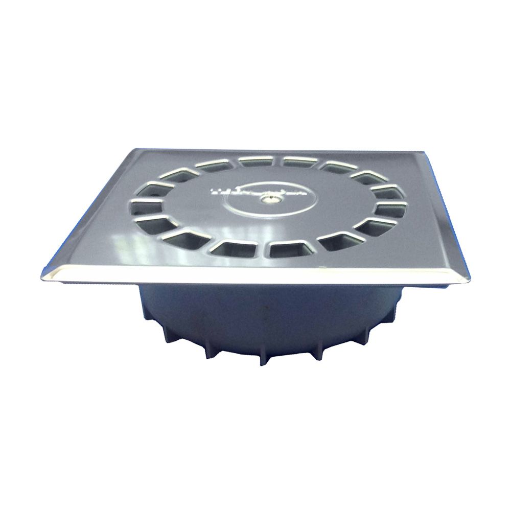 Sifão vertical standard em aço inoxidável PVC dreno, T-88 i 10 x 10 cm. 117 x 117 x 44 mm / Ø40 mm