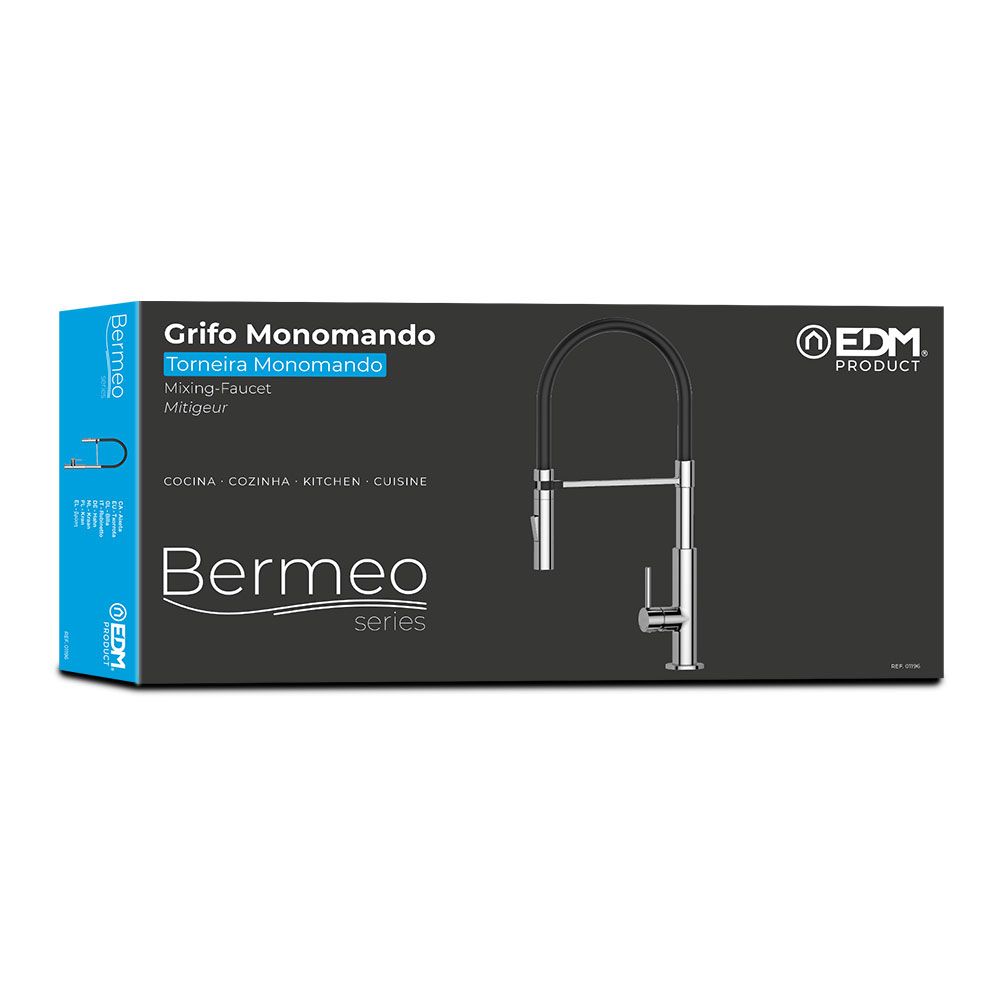 Grifo monomando de cocina caño alto serie bermeo - Image 3