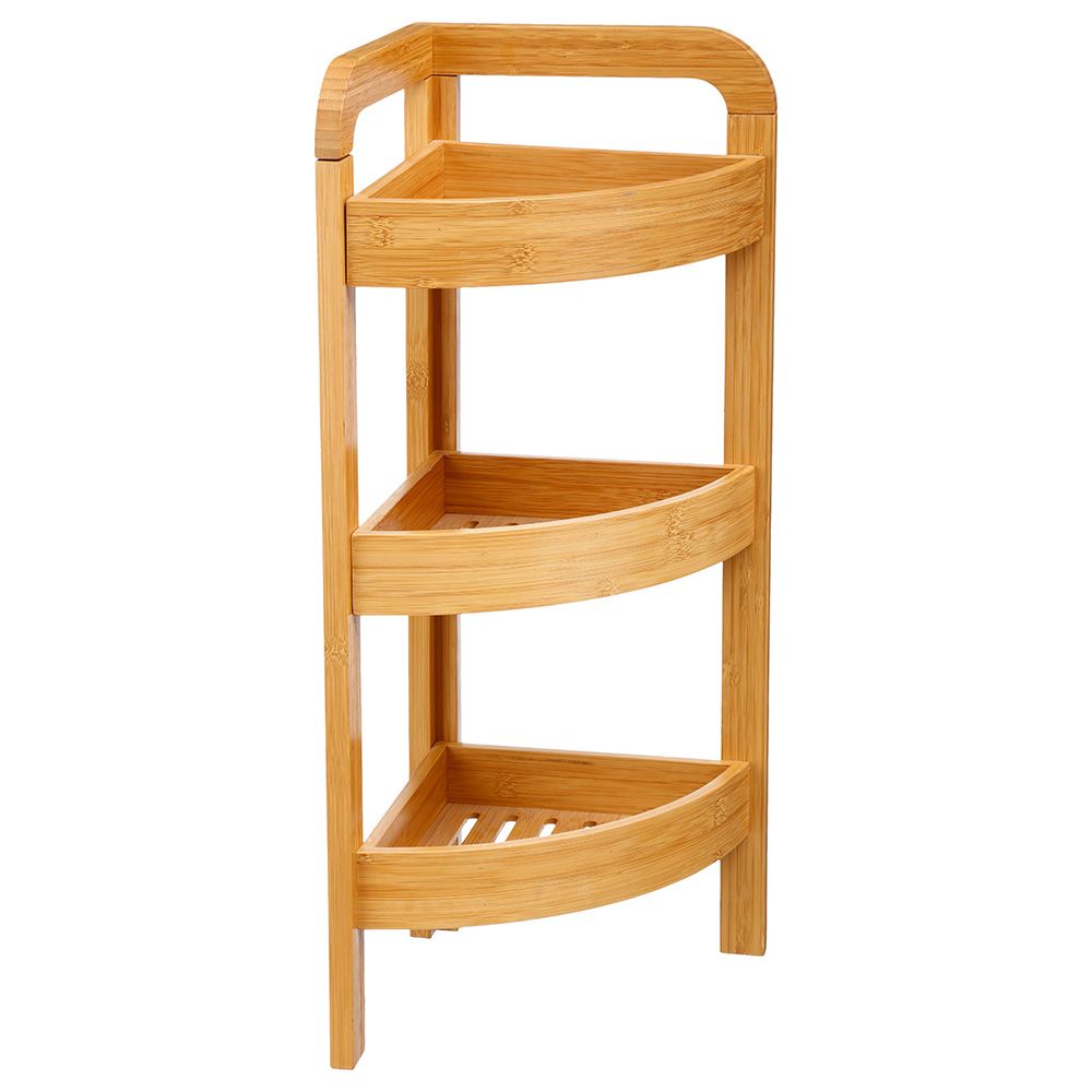 Organizador casa esquina 3 niveis bambu 23 x 23 x 61 cm