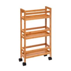 Carrinho slim de bambu, coleção desserte, 74.5 x 36 x 15 cm