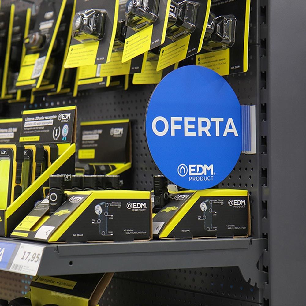 Display promoção módulo espanhol "oferta" EDM Ø20cm, contém suporte adesivo 02942