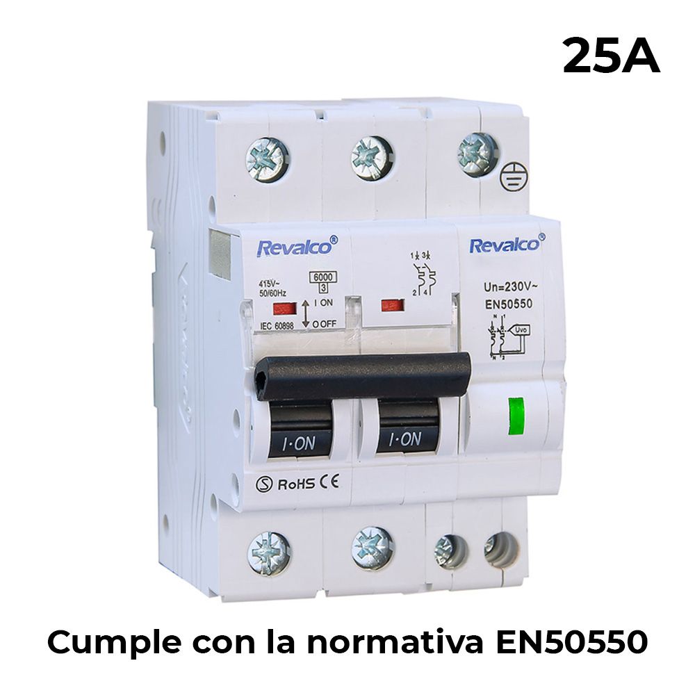 IGA 2P 25A C 10KA - proteção sobretensão permanente cumpre a normativa EN-50550