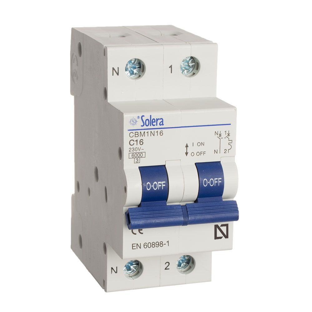 Disjuntor magnetotérmico solera 1 polo+neutro 10A (retractilado) CBM1N10