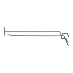 Gancho de garfo simples, com porta-etiqueta, para painel de grade, ø3 x 250 mm