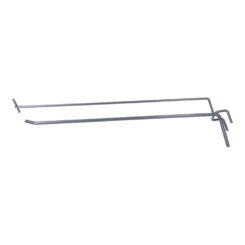 Gancho de garfo simples, com porta-etiqueta, para painel de grade, ø3 x 350 mm