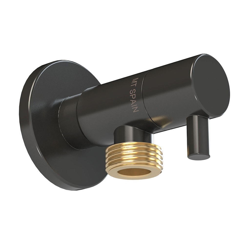 Válvula angular modelo deco com alça redonda, preta, ½ x ½ POL