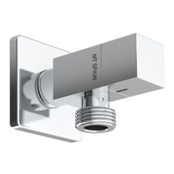 Válvula angular modelo deco com alça quadrada, prateada, ½ x 3/8 POL