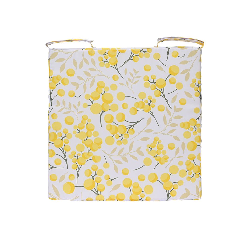 Almofada de poliéster estampada quadrada, exterior, 40 x 40 x 4 cm