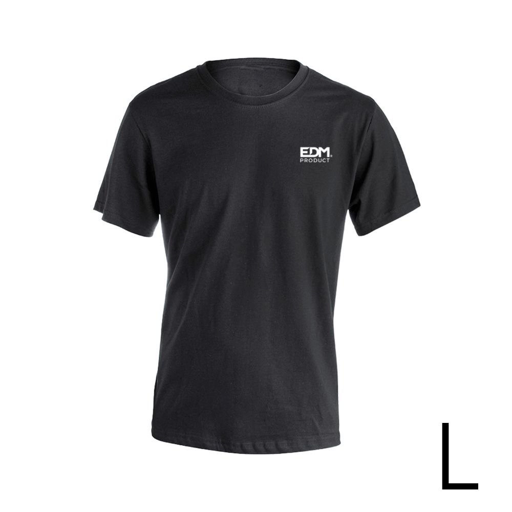 Camiseta preta tamanho-l manga curta bordada