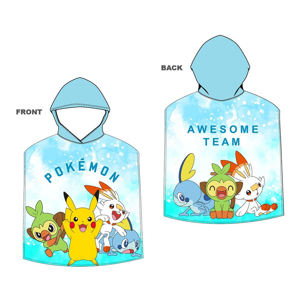 Poncho de praia infantil 55 x 110 cm pokemon