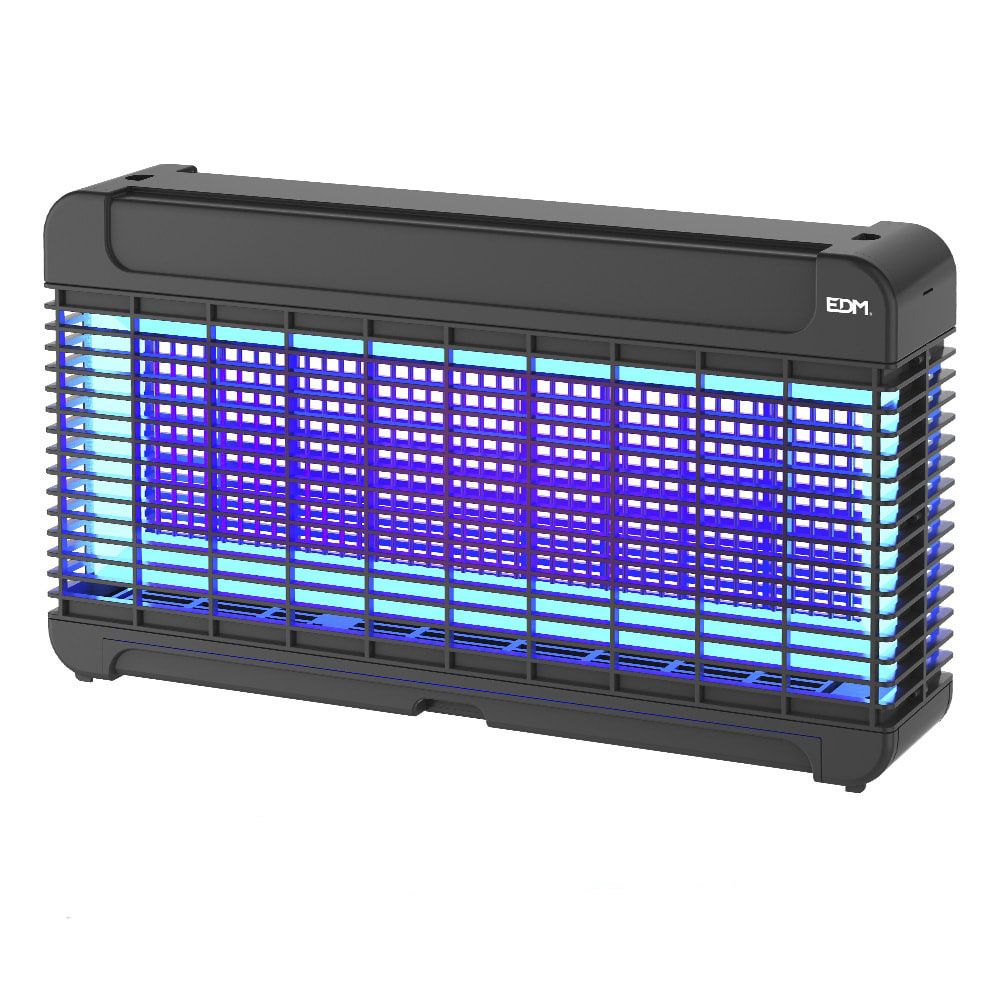 Mata-insetos eletrônico profissional com LED, preto, 13 W, 300 m², 47 x 10 x 26,3 cm