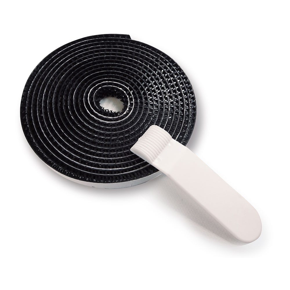 Fita adesiva para telas mosquiteiras adaptáveis de fibra de vidro e alumínio, preta, 500 cm