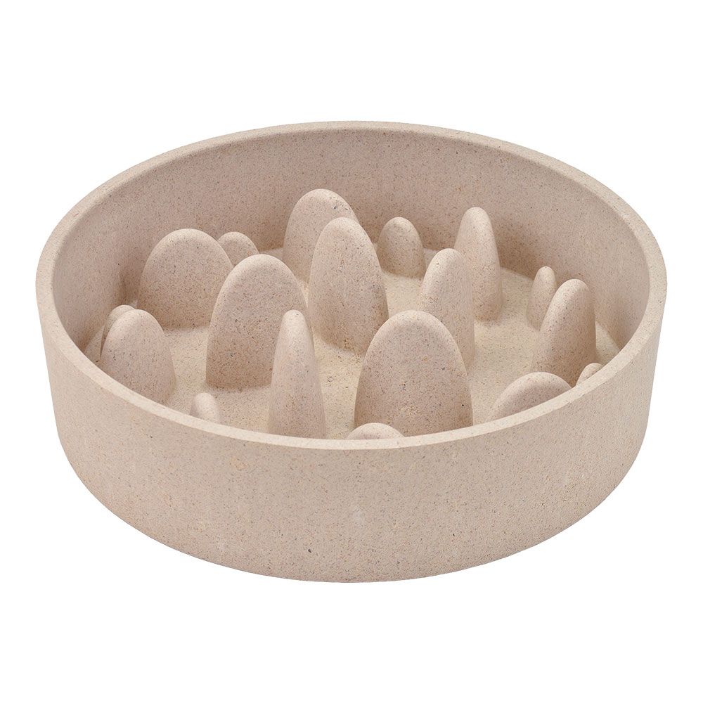 Comedouro bambu, slow, bege, 800 ml, Ø17,5 x 17,5 x 5 cm