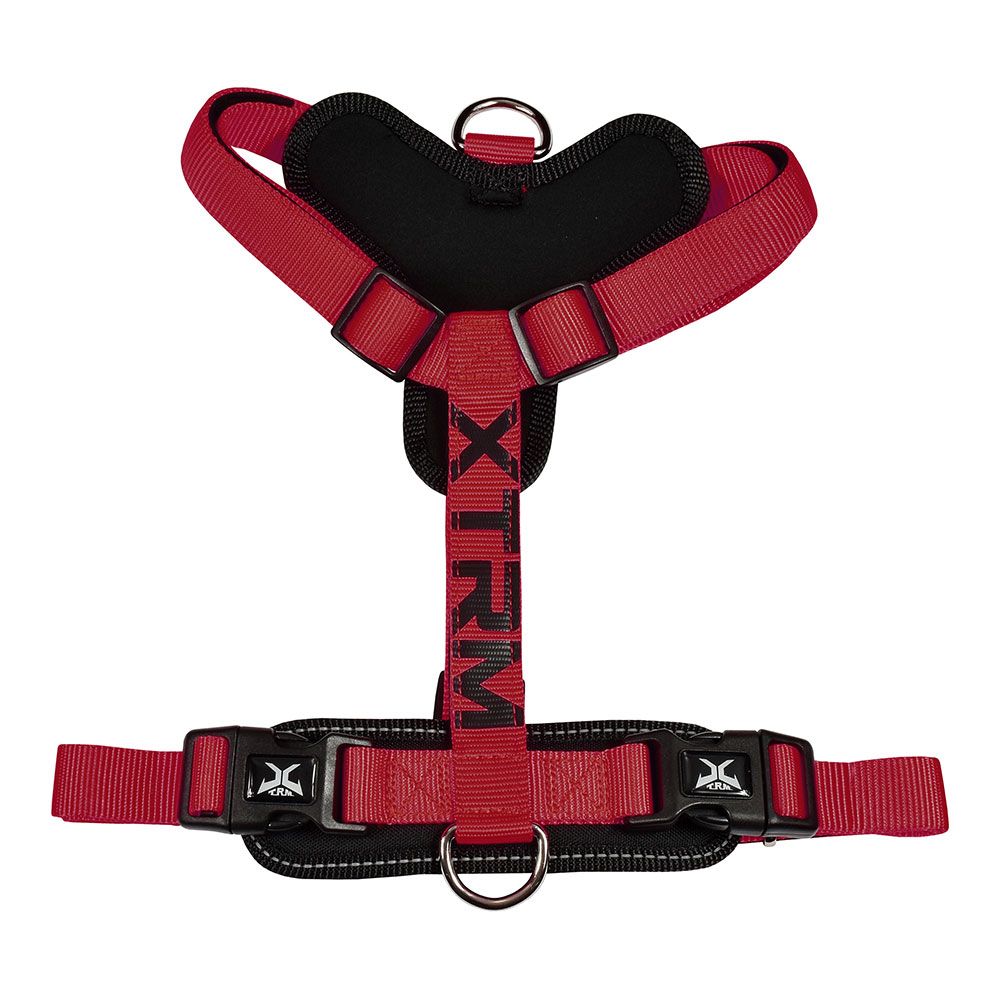 Arnês x-trm cronos neon flash vermelho/preto, t-s 15 mm x 35-60 cm