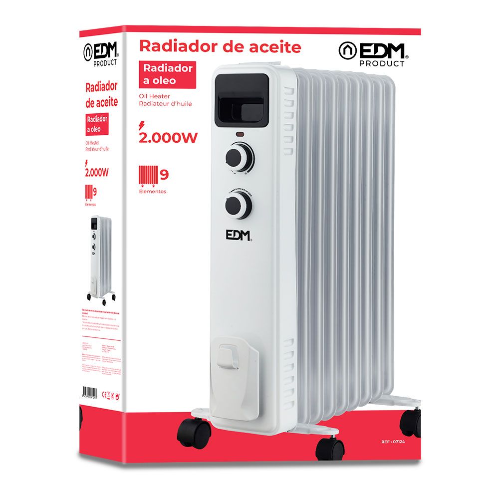 Radiador de aceite 2000 w con 9 elementos altura 60 cm - Image 2