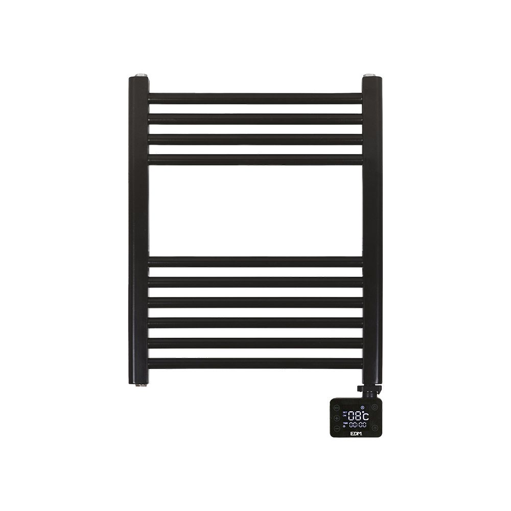 Toalheiro elétrico preto com temporizador