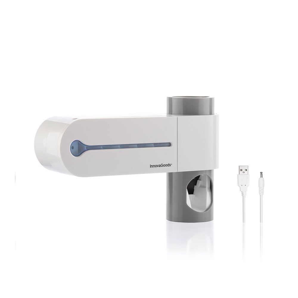 Esterilizador UV para escova de dentes com porta-pasta e dispensador