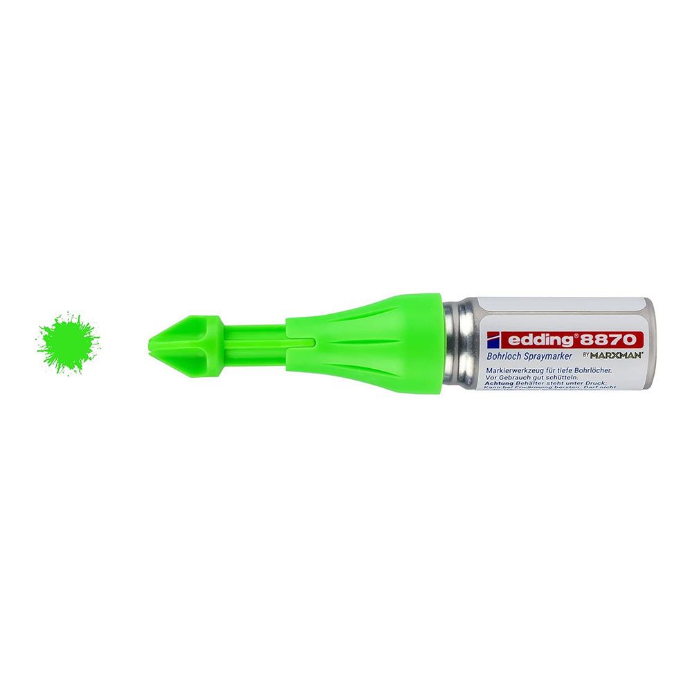 Marcador em spray tinta fluorescente de GIZ verde para orifícios perfurados