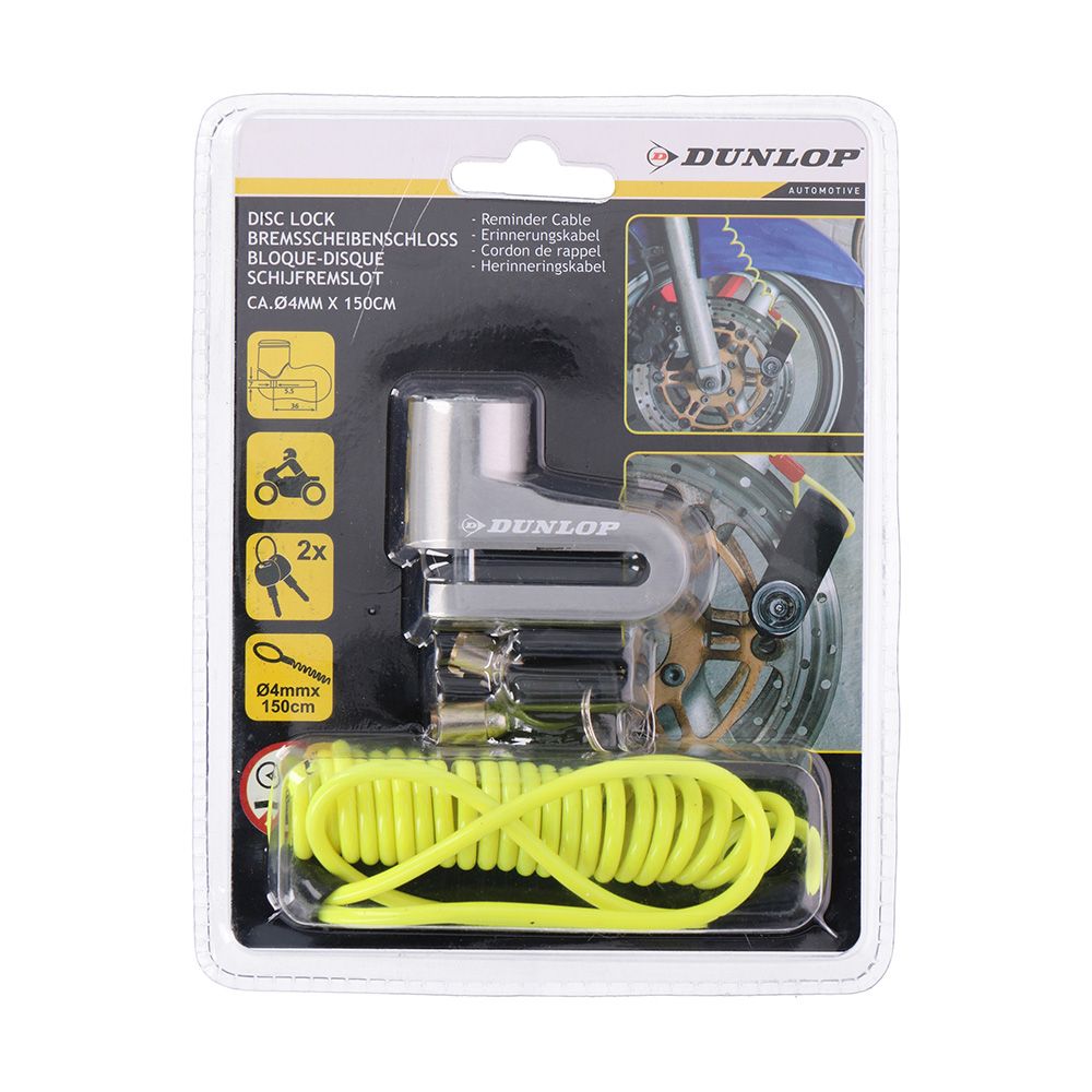 Cadeado para travão de disco 5mm dunlop cores / modelos diversos