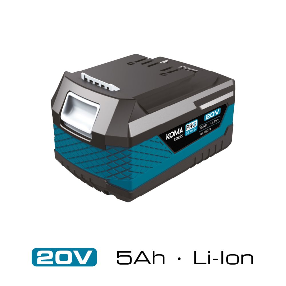 Bateria de li-ion 20 V 5.0 AH 11,8 x 7,4 x 6,7 cm