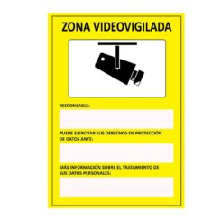 Sinal informativo "zona videovigilada" adesiva 15x20cm normaluz