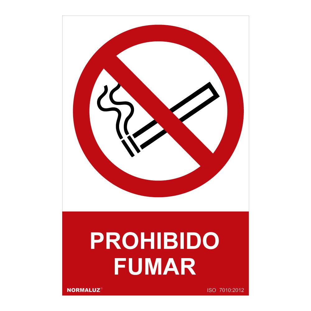 Sinal "prohibido fumar" (PVC 0,7mm) 30x40cm normaluz