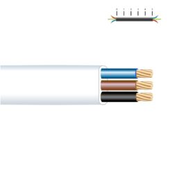 SEDILES Mangueira plana 3 x 1,50 mm² branco euro/m