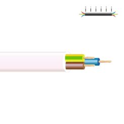 SEDILES Mangueira tubular h05vv-f 3 g 1,50 mm², branco euro/m