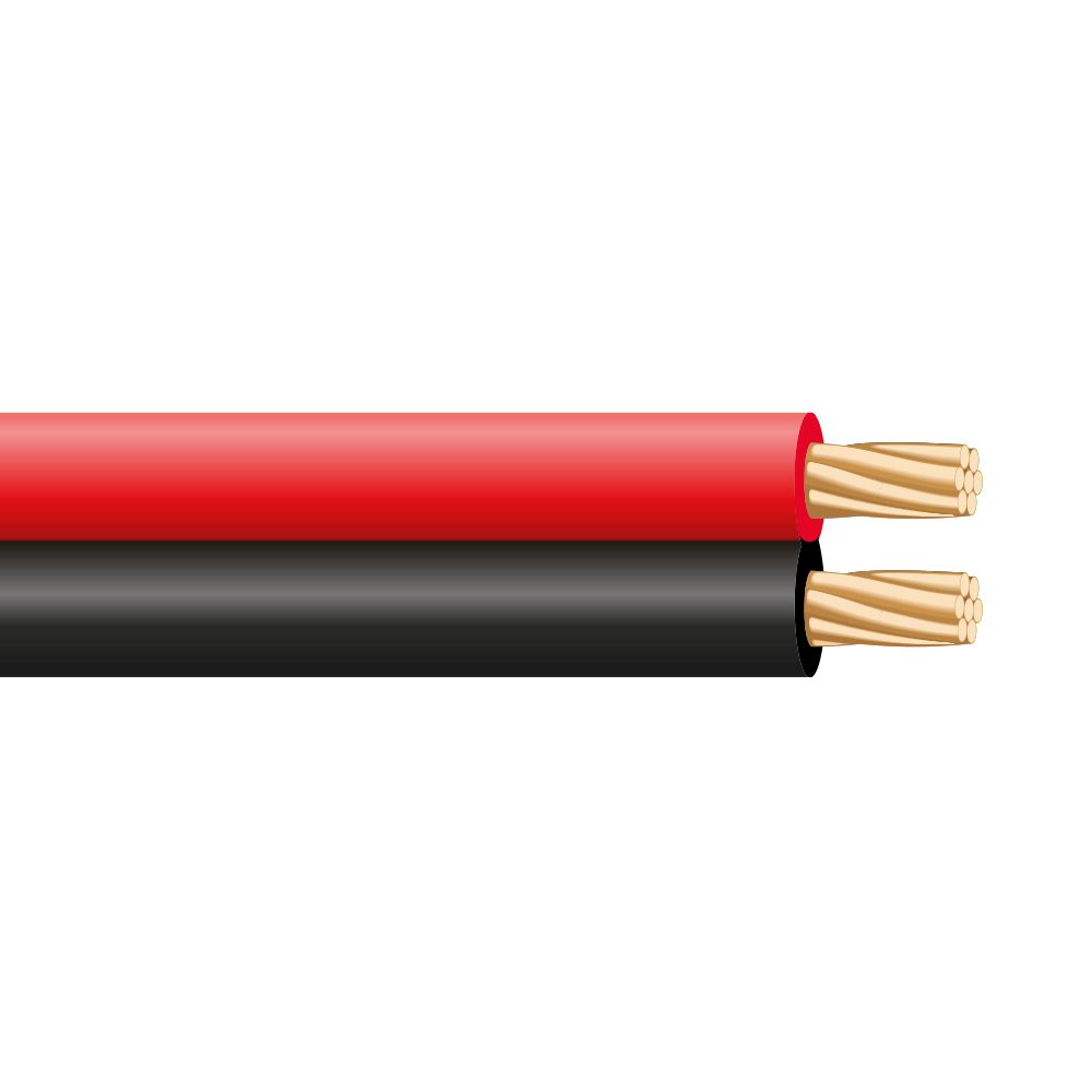 Cabo paralelo vermelho e preto áudio 2 x 0,75 mm 48V lszh 100m