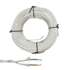 EDM Cabo paralelo têxtil trançado h05vv-f 2 x 1,50 mm² branco euro/m