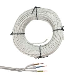 EDM Cabo paralelo têxtil trançado h05vv-f 3 g 1,50 mm² branco euro/m