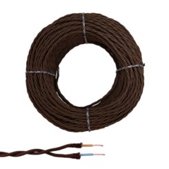 EDM Cabo paralelo têxtil trançado h05v-k 2 x 1,00 mm² marrom euro/m