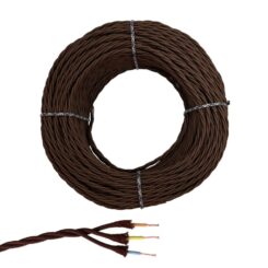 EDM Cabo paralelo têxtil trançado h05v-k 3 g 1,00 mm² marrom euro/m
